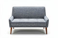 Twee-zitsbank van stof met houten poten in grijs 150 x 75 x 85cm