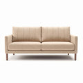 Beige stoffen bank met gestreept ontwerp 190 x 80 x 85cm