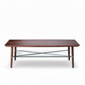 Lounge tafel met houten bovenblad en metalen onderstel 120 x 60 x 45cm