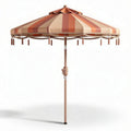 Parasol met ademende stof in beige en oranje strepen 300 x 300 x 250cm