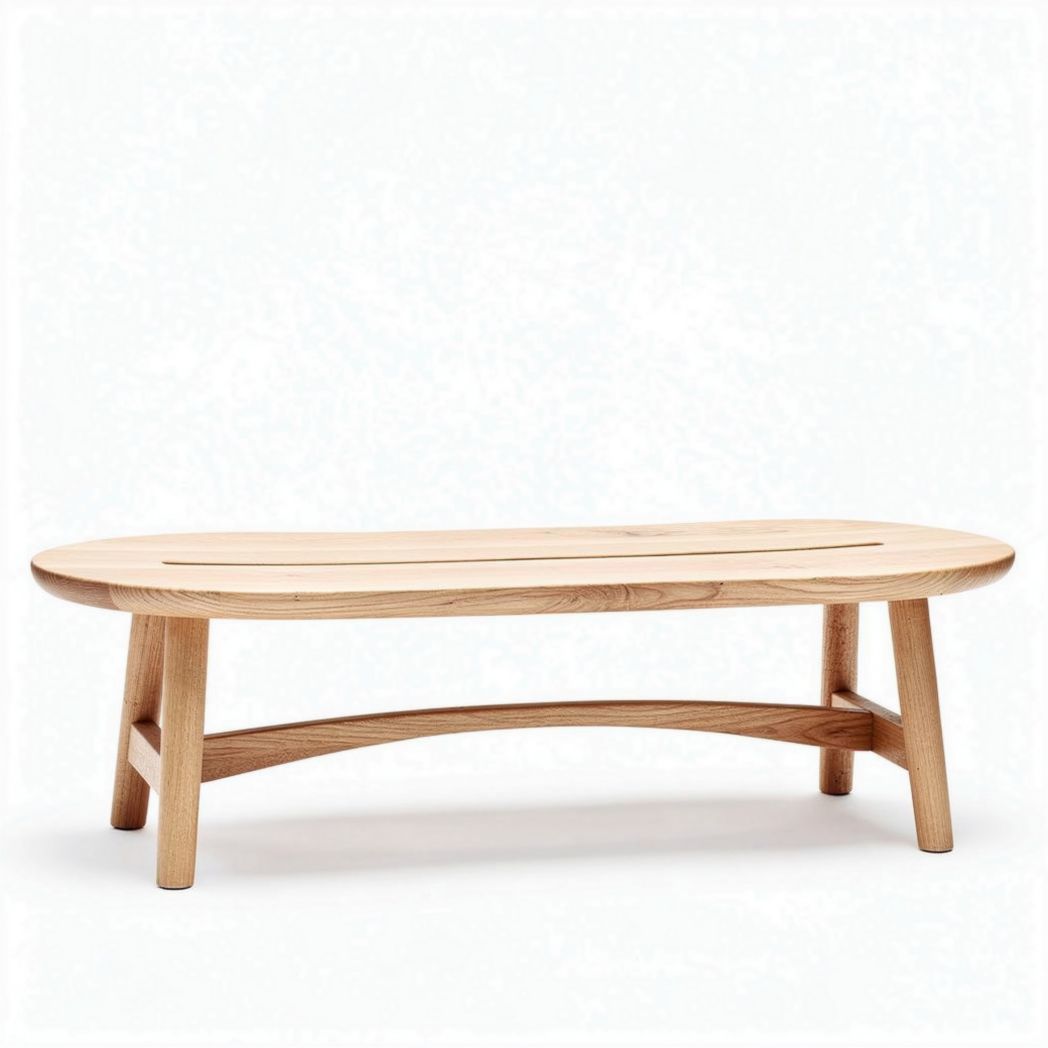 Eikenhouten salontafel met afgeronde hoeken 120 x 60 x 40cm