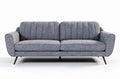 Lichtgrijs stoffen bankstel met retro design 180 x 80 x 75cm